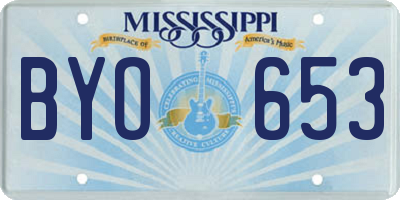 MS license plate BYO653