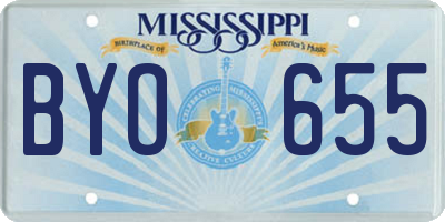 MS license plate BYO655