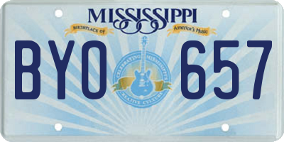 MS license plate BYO657