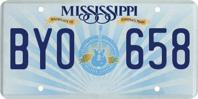 MS license plate BYO658