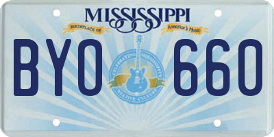 MS license plate BYO660