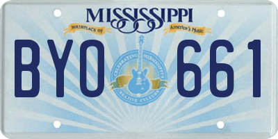 MS license plate BYO661