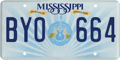 MS license plate BYO664