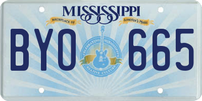 MS license plate BYO665