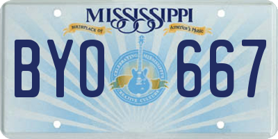 MS license plate BYO667