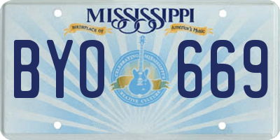 MS license plate BYO669