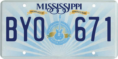 MS license plate BYO671