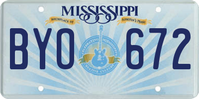 MS license plate BYO672