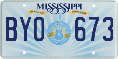 MS license plate BYO673