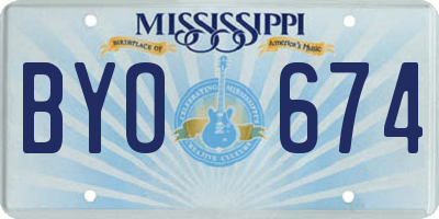 MS license plate BYO674