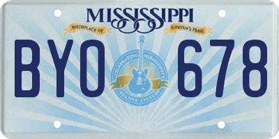 MS license plate BYO678