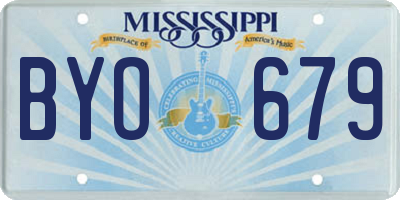 MS license plate BYO679