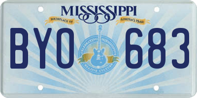 MS license plate BYO683