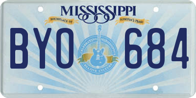 MS license plate BYO684