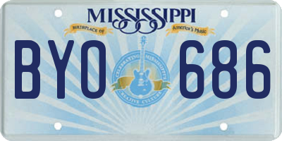 MS license plate BYO686