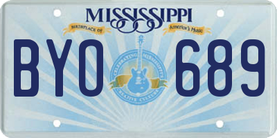 MS license plate BYO689