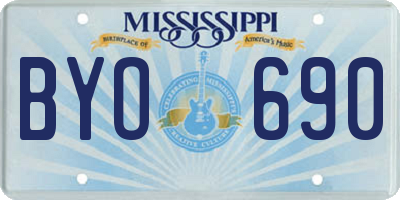 MS license plate BYO690