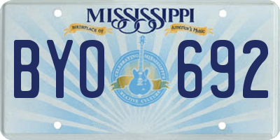 MS license plate BYO692