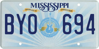 MS license plate BYO694