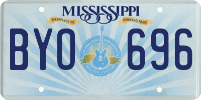 MS license plate BYO696
