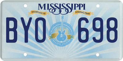 MS license plate BYO698