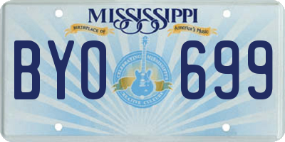 MS license plate BYO699