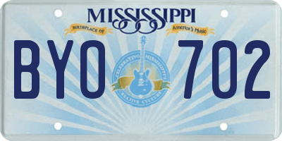 MS license plate BYO702
