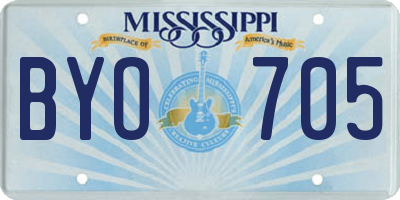 MS license plate BYO705
