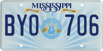 MS license plate BYO706
