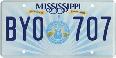 MS license plate BYO707