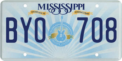 MS license plate BYO708