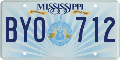 MS license plate BYO712