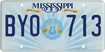 MS license plate BYO713