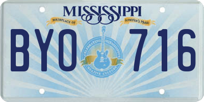 MS license plate BYO716