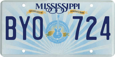 MS license plate BYO724