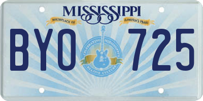 MS license plate BYO725