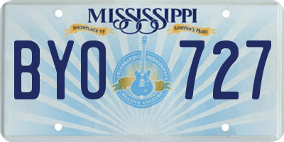 MS license plate BYO727