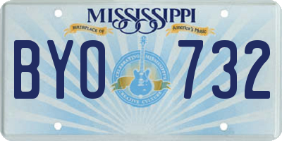 MS license plate BYO732