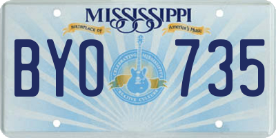 MS license plate BYO735
