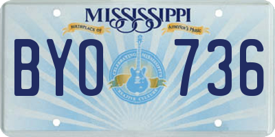 MS license plate BYO736