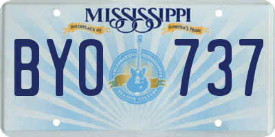 MS license plate BYO737