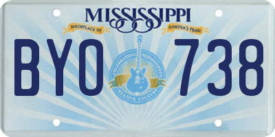 MS license plate BYO738