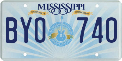 MS license plate BYO740