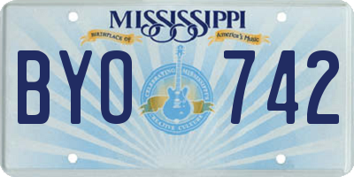 MS license plate BYO742