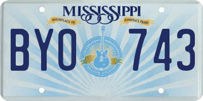 MS license plate BYO743