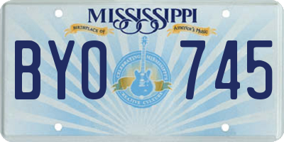 MS license plate BYO745
