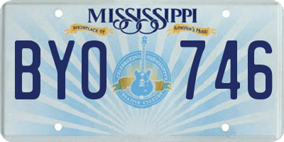 MS license plate BYO746