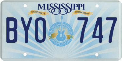 MS license plate BYO747