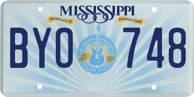 MS license plate BYO748