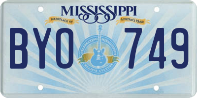 MS license plate BYO749